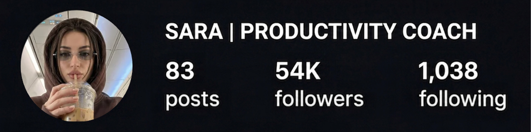 SANA | PRODUCTIVITY COACH Instagram profile